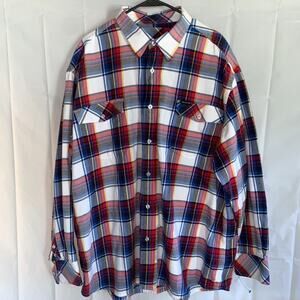 Rocawear Red & Black Plaid Flannel Long Sleeve Shirt Size:3XL